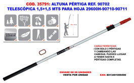 ALTUNA Pertiga Telescópica 90702 TELES 1,5+1,5m para Hoja 29600H/90710/90711