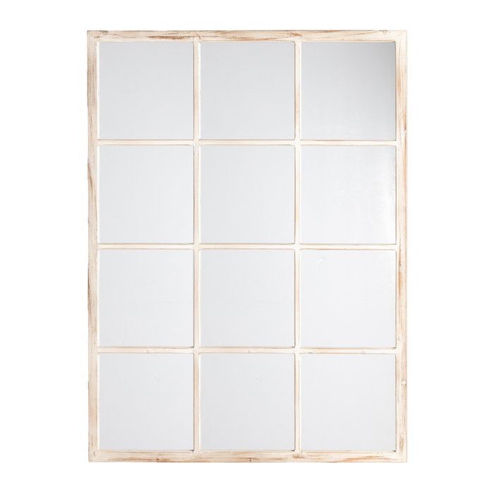 Espejo Blanco Rozado Madera Decoración 90 X 3 X 120 cm