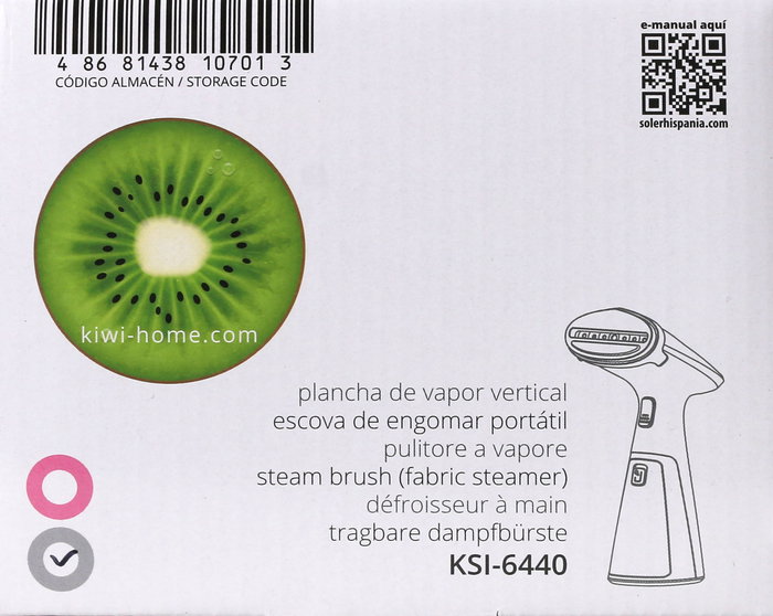 Kiwi Plancha de Vapor Vertical Portátil 1000W, 15 cm Ancho x 25.5 cm Alto x 11 cm Largo, 3.78 kg (4 Unidades)