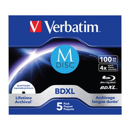 Verbatim 43834 M-Disc BD-R 5-pack 100 GB BDXL Imprimible Jewel Case
