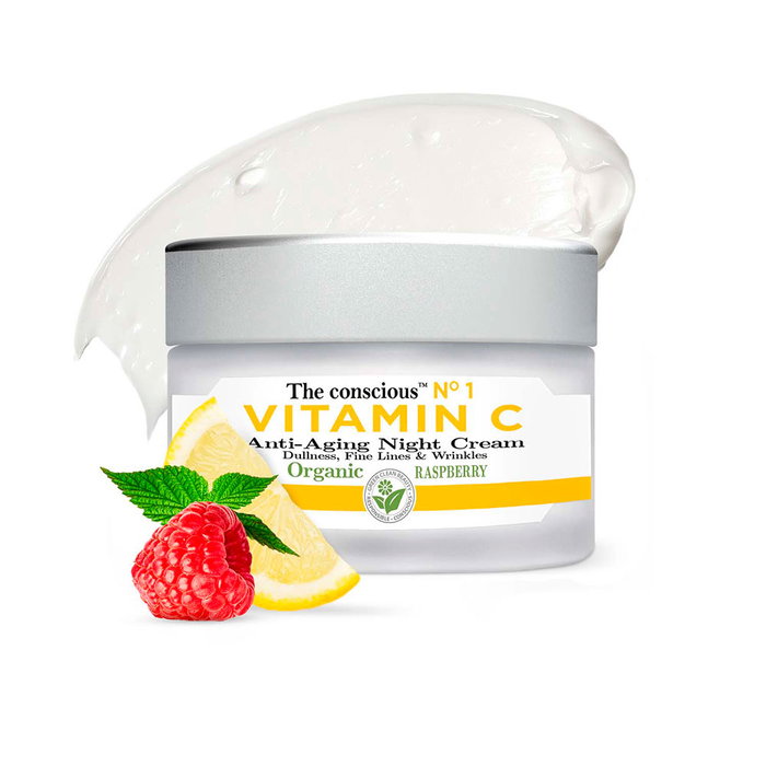 BIOVÈNE Crema de Noche Antienvejecimiento con Vitamina C y Frambuesa Orgánica - Tratamiento Facial Hidratante e Iluminador 50 ml BIOVÈNE Crema de Noche Antienvejecimiento con Vitamina C y Frambuesa Orgánica - Tratamiento Facial Hidratante e Iluminador 50 ml