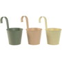 DKD Home Decor Set de 3 Maceteros Metálicos Surtidos 14x14x23 cm