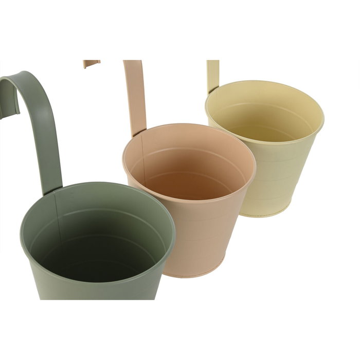 DKD Home Decor Set de 3 Maceteros Metálicos Surtidos 14x14x23 cm