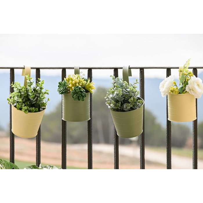 DKD Home Decor Set de 3 Maceteros Metálicos Surtidos 14x14x23 cm