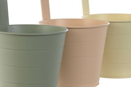 DKD Home Decor Macetero Shabby Amarillo Verde 14 x 23 x 14 cm (3 Unidades)