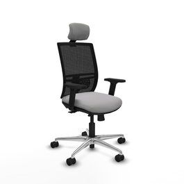 PIQUERAS Y CRESPO Silla de oficina Yunquera con mecanismo Sincro/Traslack Gris claro y Negro