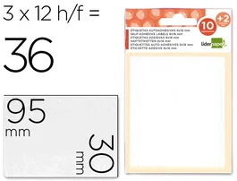 Liderpapel Etiquetas Adhesivas Blancas 30x95 mm (12 Hojas)