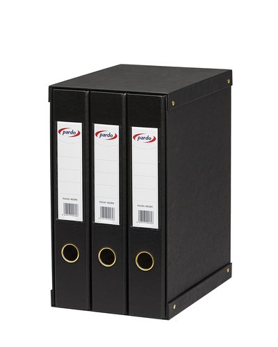 Pardo Módulo de 3 archivadores de palanca formato folio, 2 anillas de 40 mm, negro Pardo Módulo de 3 archivadores de palanca formato folio, 2 anillas de 40 mm, negro