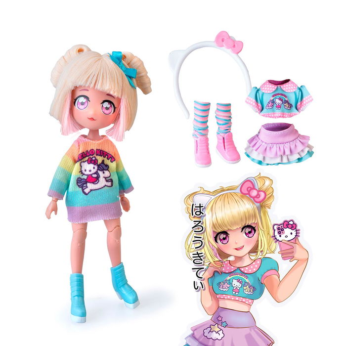 Famosa Hello Kitty Muñeca Fashion Unicorns Hktf2000 Manga Japonés con Outfit Extra