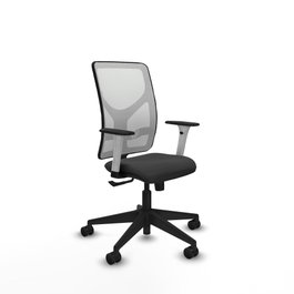 PIQUERAS Y CRESPO Silla de oficina Motilla con mecanismo Sincro Gris oscuro y Blanco