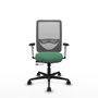 PIQUERAS Y CRESPO Silla de oficina Zulema con mecanismo Sincro/Traslack, Verde esmeralda y Gris