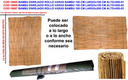 Enrejado de bambú en rollo 100 cm x 200 cm