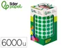 Liderpapel Gomets autoadhesivos círculos verdes 10,5 mm rollo de 6000 unidades
