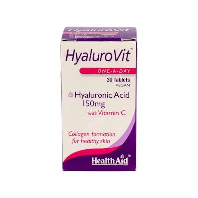 HEALTH AID Hyalurovit Acido Hialuronico 150Mg 30 Comp. Complemento para Piel y Tejidos con Vitamina C HEALTH AID Hyalurovit Acido Hialuronico 150Mg 30 Comp. Complemento para Piel y Tejidos con Vitamina C