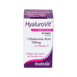 HEALTH AID Hyalurovit Acido Hialuronico 150Mg 30 Comp. Complemento para Piel y Tejidos con Vitamina C