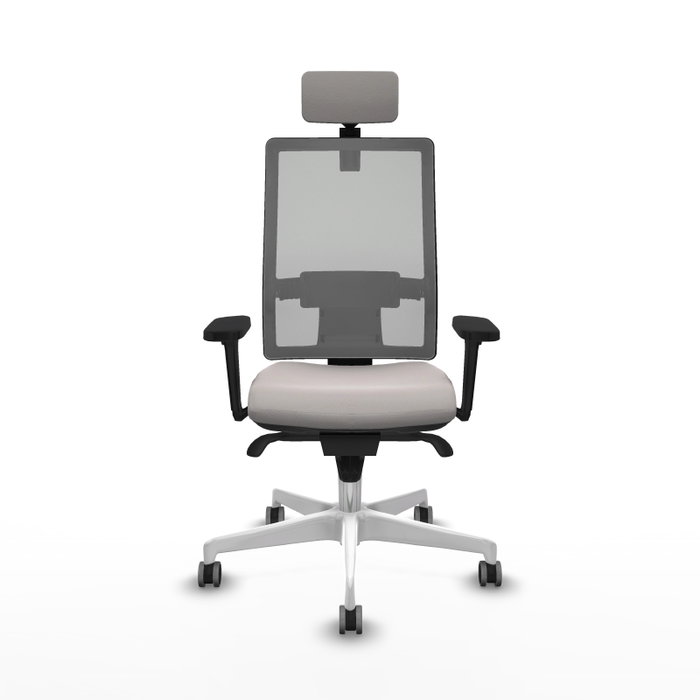 PIQUERAS Y CRESPO Silla de oficina Horna con Mecanismo Sincro Blanco y Gris PIQUERAS Y CRESPO Silla de oficina Horna con Mecanismo Sincro Blanco y Gris