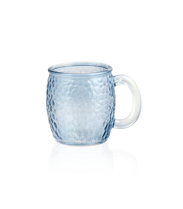 La Mediterranea Jarra o Mug de Vidrio con Diseño Piedras Stones, 350 ml, 12.5 x 9.5 x 10 cm (24 Unidades)