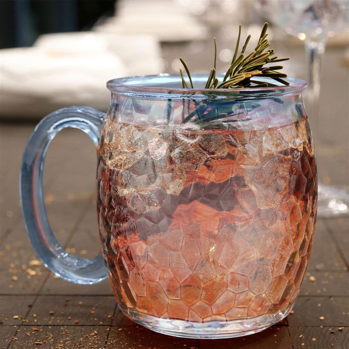 La Mediterranea Jarra o Mug de Vidrio con Diseño Piedras Stones, 350 ml, 12.5 x 9.5 x 10 cm (24 Unidades)