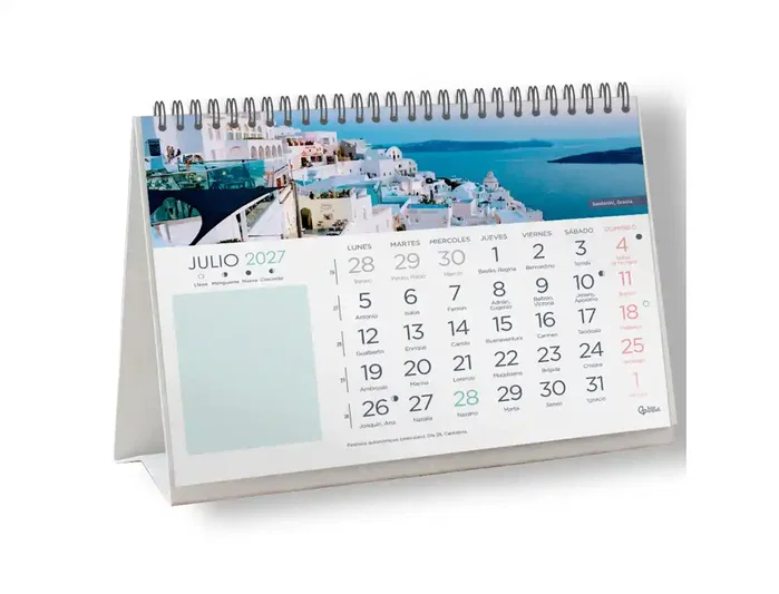 Liderpapel Calendario Espiral Triangular Imágenes Ciudades 2027 con Pegatinas