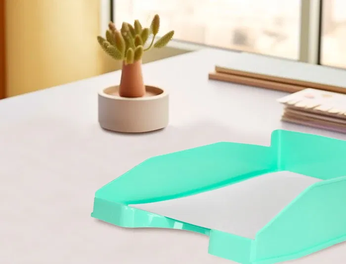 Q-connect Bandeja sobremesa plástico Verde Menta Opaco 240x70x340 mm