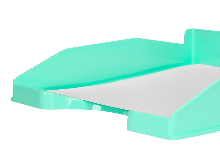 Q-connect Bandeja sobremesa plástico Verde Menta Opaco 240x70x340 mm
