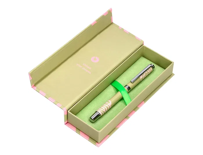 Belius Roller Ink Dreams Aluminio Verde Matcha Rosa Plateado Tinta Negra 0,7 mm Caja Diseño