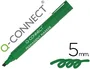 Q-connect Rotulador permanente verde punta biselada 5 mm