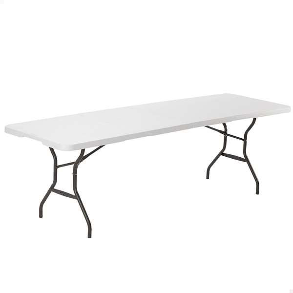 Color Baby Mesa Plegable Mitad Blanca 245x76x74 cm Plástico y Acero Edad Mínima 36 Meses