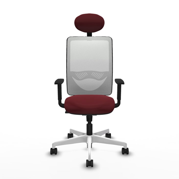 PIQUERAS Y CRESPO Silla de oficina Zulema con mecanismo Sincro, Granate y Blanco PIQUERAS Y CRESPO Silla de oficina Zulema con mecanismo Sincro, Granate y Blanco