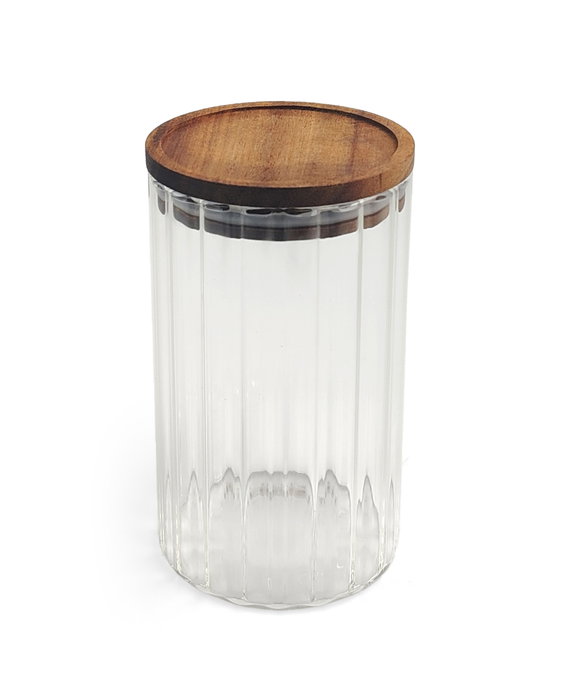 Inde Tarro Boro Silicato Ottico T/Acacia Red, Capacidad 750 ml, Medidas 9.2 x 9.2 x 15.7 cm (12 Unidades)