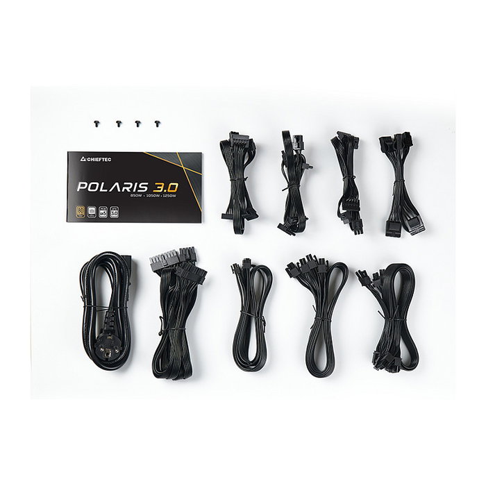 Chieftec Polaris 3.0 1050W - Fuente de Alimentación ATX 3.0, 80 PLUS Gold, 1050 W, Totalmente Modular, Negro