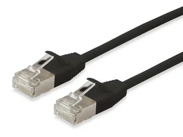 Equip Cable de red Cat6a F/FTP 2xRJ45 1.00m Negro Slim LSZH 606124