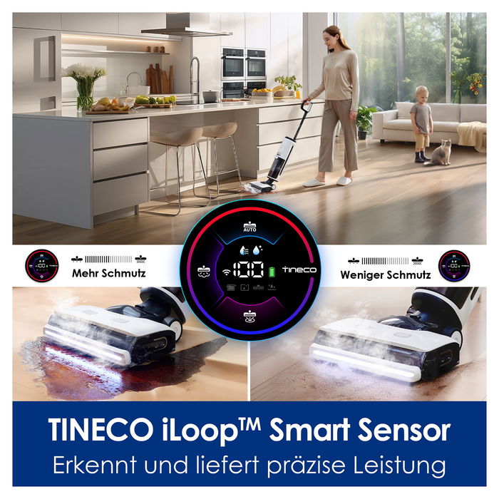 Tineco Floor One S7 Steam Plus Aspirador con Vapor de Seco y Humedo para Suelos Duros, Alfombras y Tapiceria