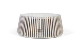 Giner y Colomer Mesa de Centro Redonda Marmol Blanco y Madera de Mango