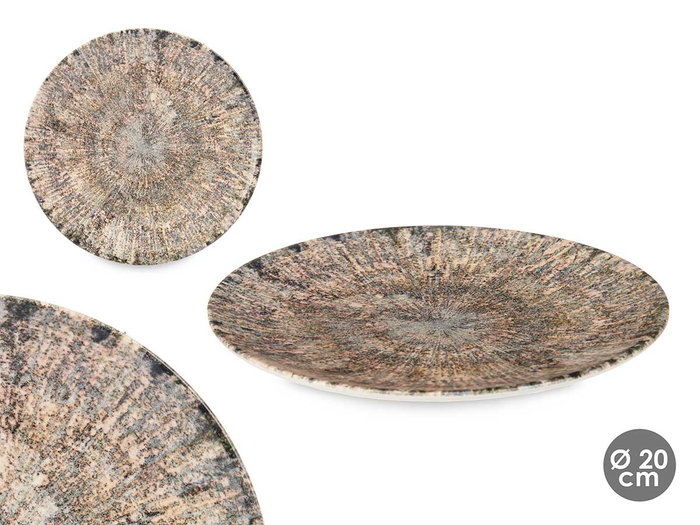 Vessia Plato Porcelana Postre 20 cm Explosion Marron (Set de 24) Vessia Plato Porcelana Postre 20 cm Explosion Marron (Set de 24)