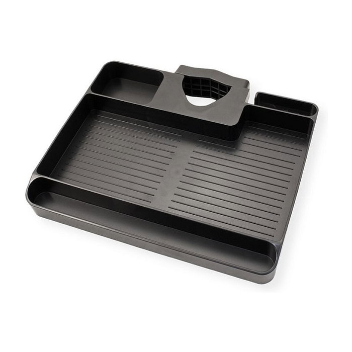 VALUE 17.99.1184 Ablagefach para Montaje en Mástil, Capacidad 3 kg, Compatible con Diámetros 30-48 mm (1,2"-1,9"), Negro
