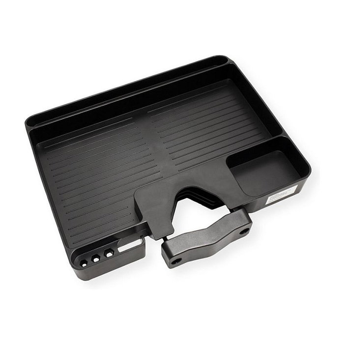 VALUE 17.99.1184 Ablagefach para Montaje en Mástil, Capacidad 3 kg, Compatible con Diámetros 30-48 mm (1,2"-1,9"), Negro