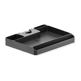 VALUE 17.99.1184 Ablagefach para Montaje en Mástil, Capacidad 3 kg, Compatible con Diámetros 30-48 mm (1,2"-1,9"), Negro