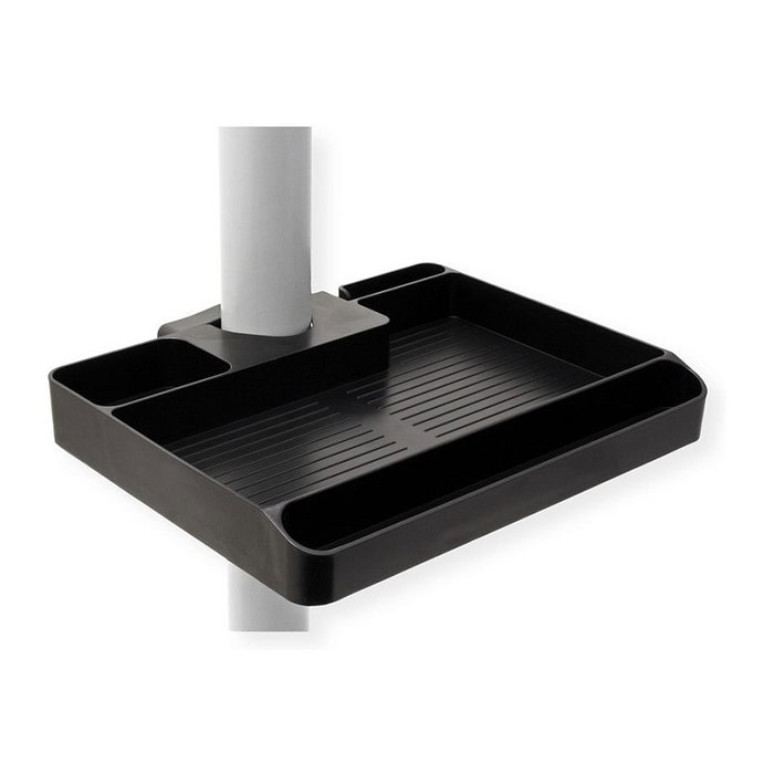 VALUE 17.99.1184 Ablagefach para Montaje en Mástil, Capacidad 3 kg, Compatible con Diámetros 30-48 mm (1,2"-1,9"), Negro