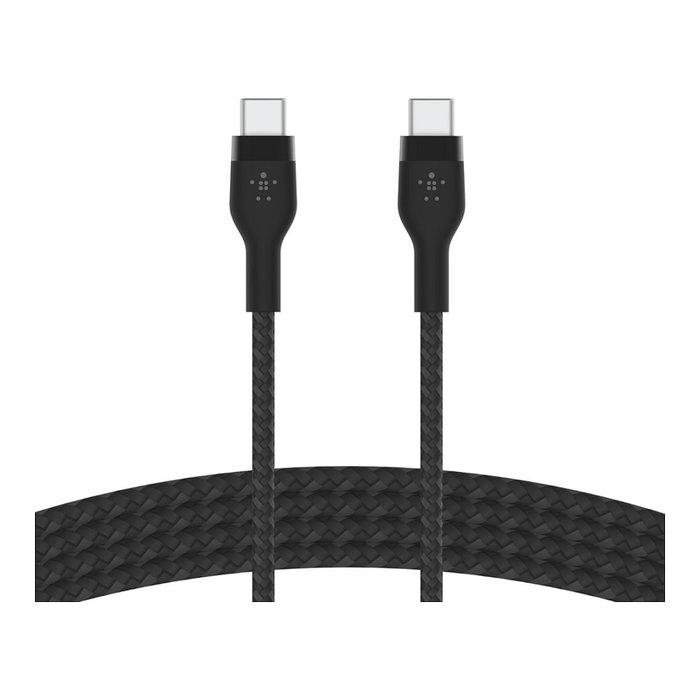 Belkin Cable USB-C a USB-C 2.0 con trenzado de silicona, 2 metros, negro