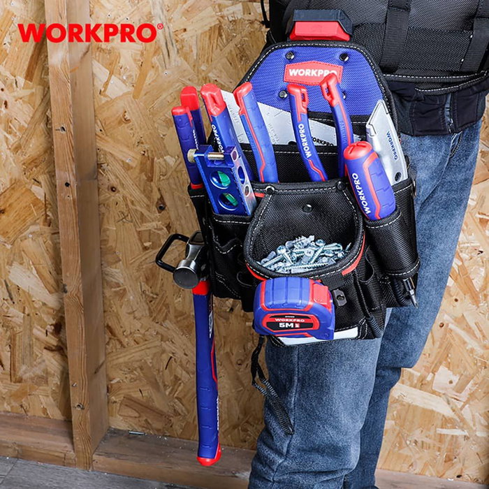 Workpro Bolsa Cintura Contratista Cambio Rápido Poliéster 1800D 325x225x320 mm