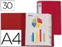 Liderpapel Carpeta 37020 Personaliza 30 Fundas Polipropileno DIN A4 Rojo Lomo Personalizable