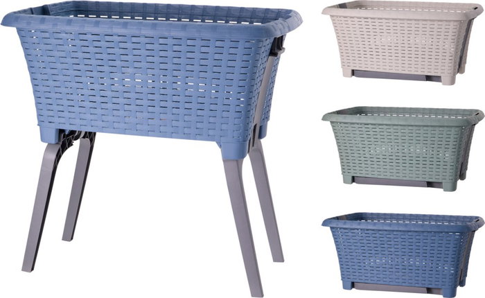 Basics Cesta de ropa con patas plegables, surtido Basics Cesta de ropa con patas plegables, surtido
