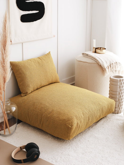 Atelier Del Sofa Cojín TEDDY Mostaza 70x70x27 cm