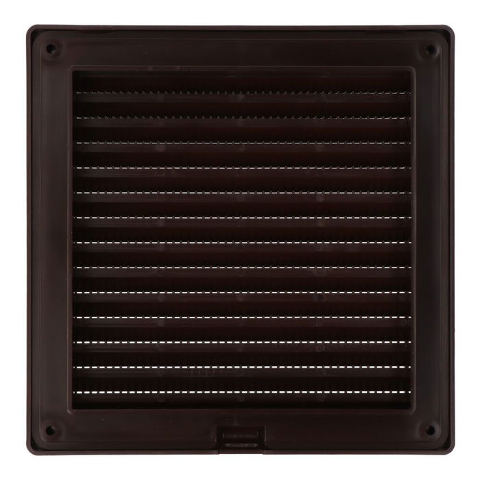 Edm Rejilla ventilación cuadrada empotrable con mosquitera 140x140mm ABS Marrón