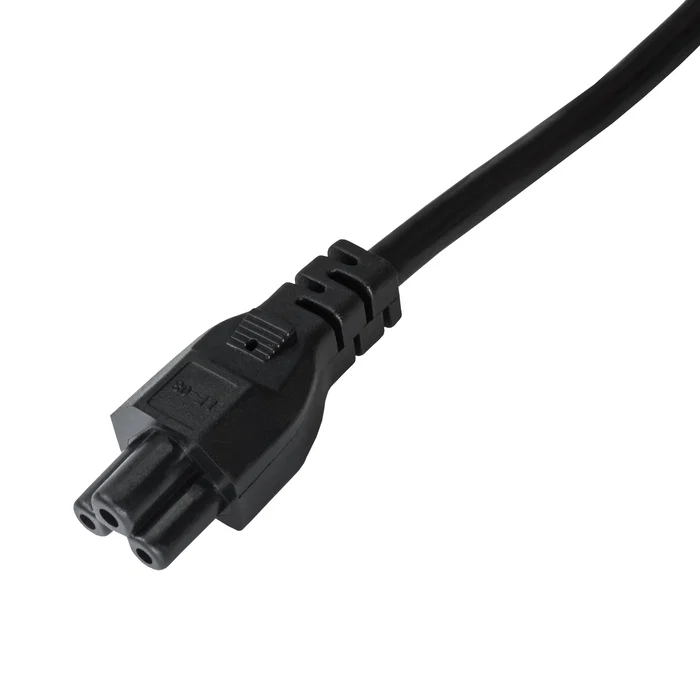 Akyga Cable de Alimentación AK-NB-01A para Portátiles, IEC C5 250V/50Hz 1.5m, Negro, Conectores CEE7/7 y C5 Acoplador Macho