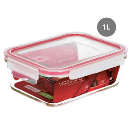 Vassary Táper hermético rectangular de cristal 1000ml