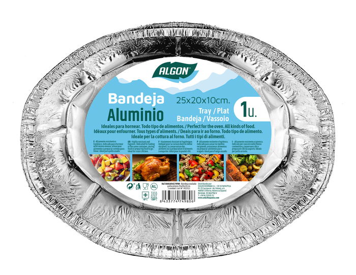 Algon Bandeja Oval para Pollo Entero 25 cm x 20 cm x 10 cm (24 Unidades)