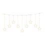 Lumineo Cortina de luces LED con estrellas, blanco cálido, 1,2 m