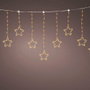 Lumineo Cortina de luces LED con estrellas, blanco cálido, 1,2 m